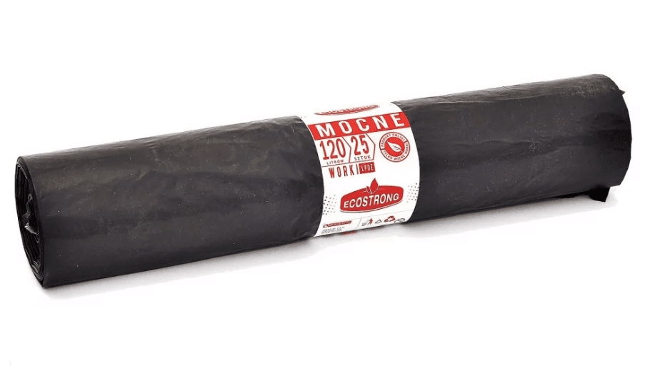 Worki na śmieci 120l/ 25szt ECOSTRONG MOCNE LDPE czarne