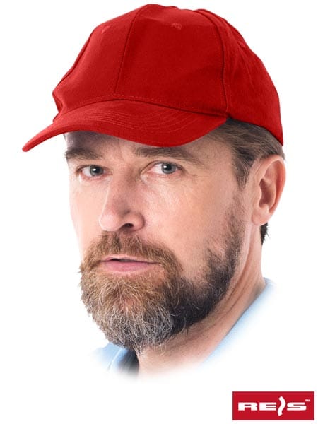 Czapka z daszkiem drelichowa CZLUX czerwona