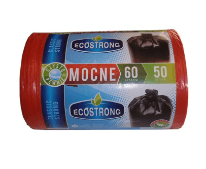 Worki na śmieci 120l/ 10szt ECOSTRONG MOCNE LDPE czerwone