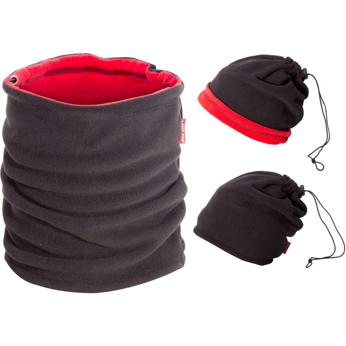 Komin wielofunkcyjny dwustronny polarowy L1030700 czarno-czerwony