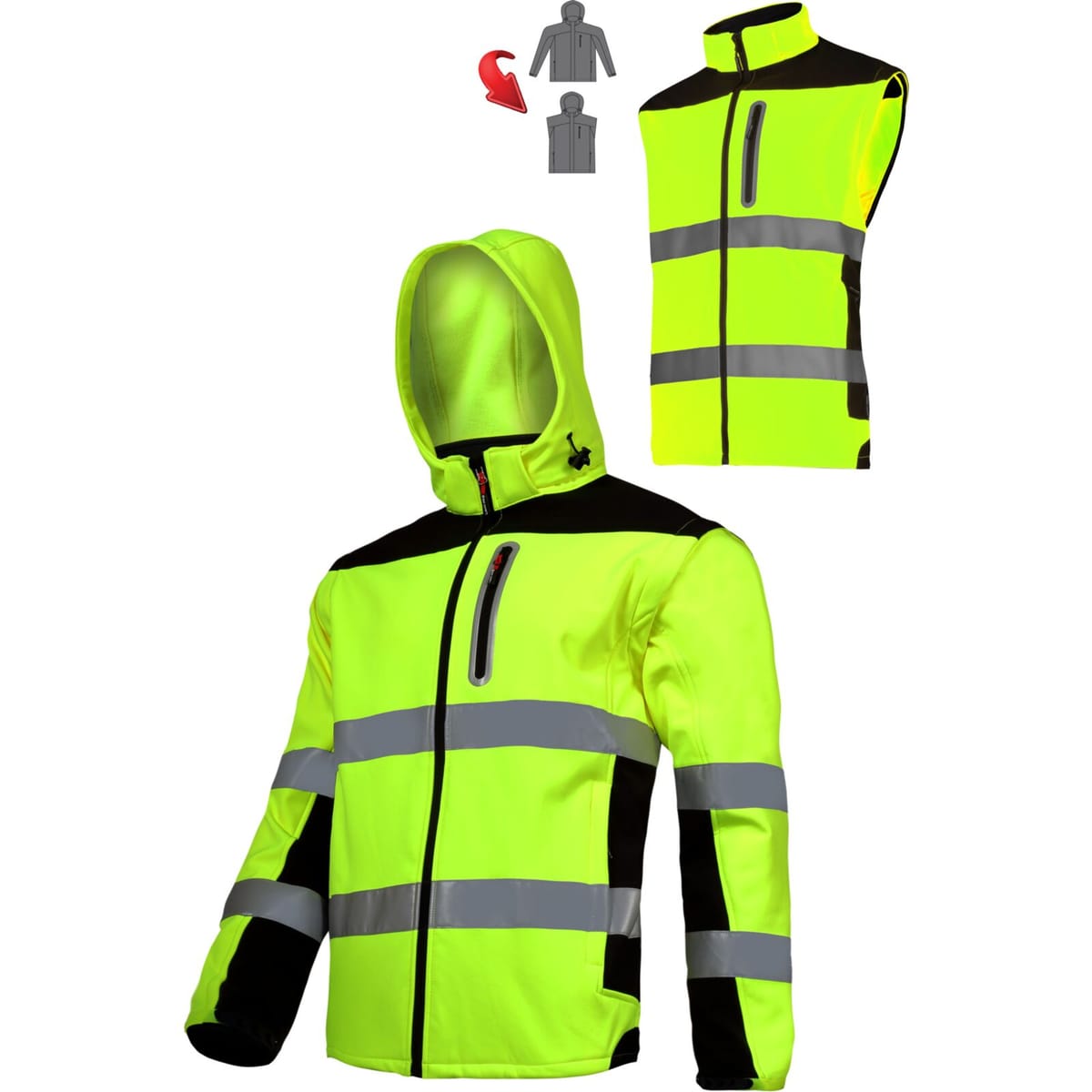 Kurtka softshell ostrzegawczy L4091901, „S” żołty