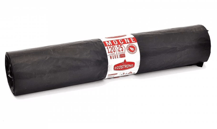 Worki na śmieci 120l/ 25szt ECOSTRONG MOCNE LDPE czarne