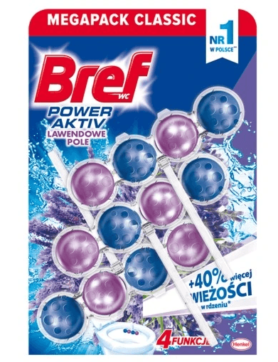 Kostka WC BREF POWER AKTIV LAVENDA 3X50G