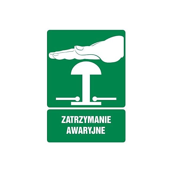 Znak Zatrzymanie awaryjne folia