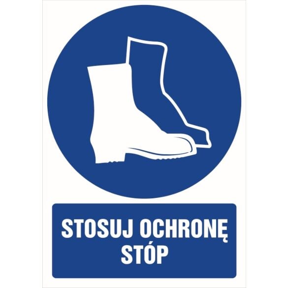 Znak Stosuj ochronę stóp, folia