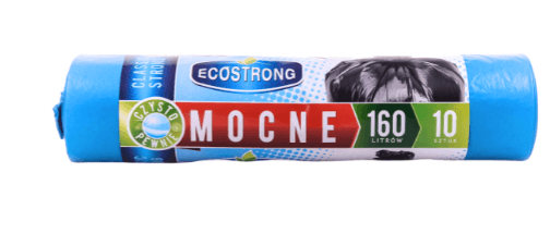 Worki na śmieci 160l/ 10szt ECOSTRONG MOCNE LDPE niebieskie