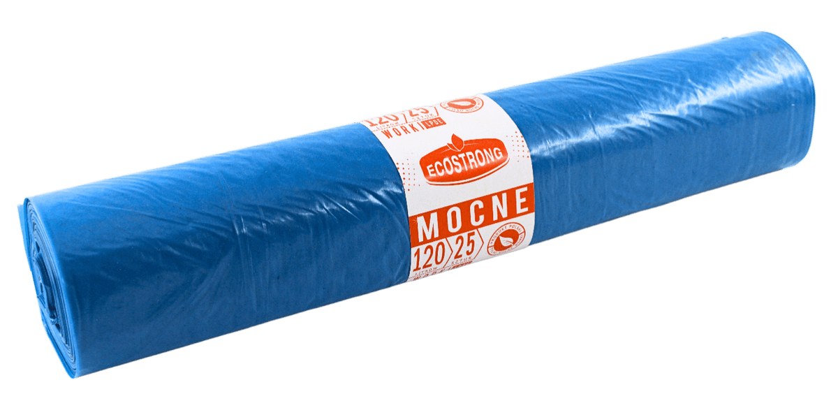 Worki na śmieci 120l/ 25szt ECOSTRONG MOCNE LDPE niebiesie