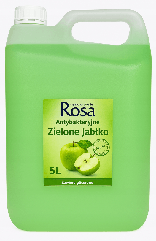Mydło w płynie antybakteryjne ROSA 5L zielone jabłuszko