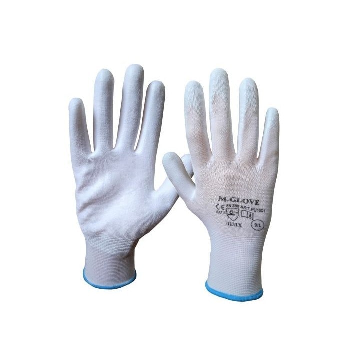 Rękawice ochronne M-GLOVE 4131 PU1001 białe