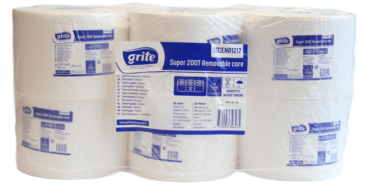 Papier toaletowy „GRITE SUPER 200T” CELULOZA 2W 200M 1274LIST. 12SZT.