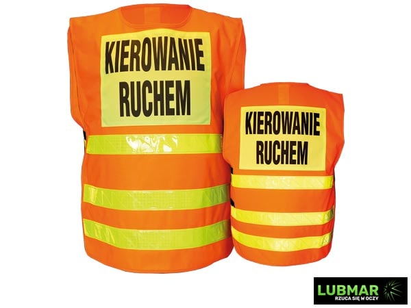 Kamizelka ostrzegawcza KAM-DROG kierowanie ruchem pomarańczowa