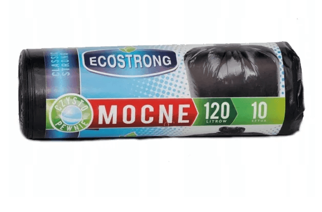 Worki na śmieci 120l/ 10szt ECOSTRONG MOCNE LDPE czarne