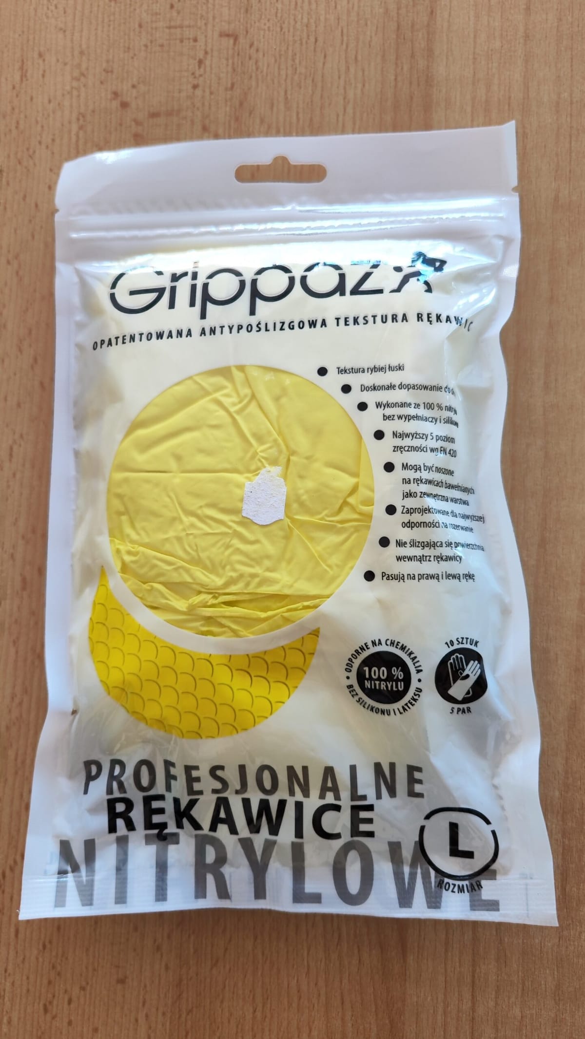 Rękawice nitrylowe grippaz L