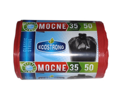 Worki na śmieci 35l/ 50szt ECOSTRONG MOCNE LDPE czerwone
