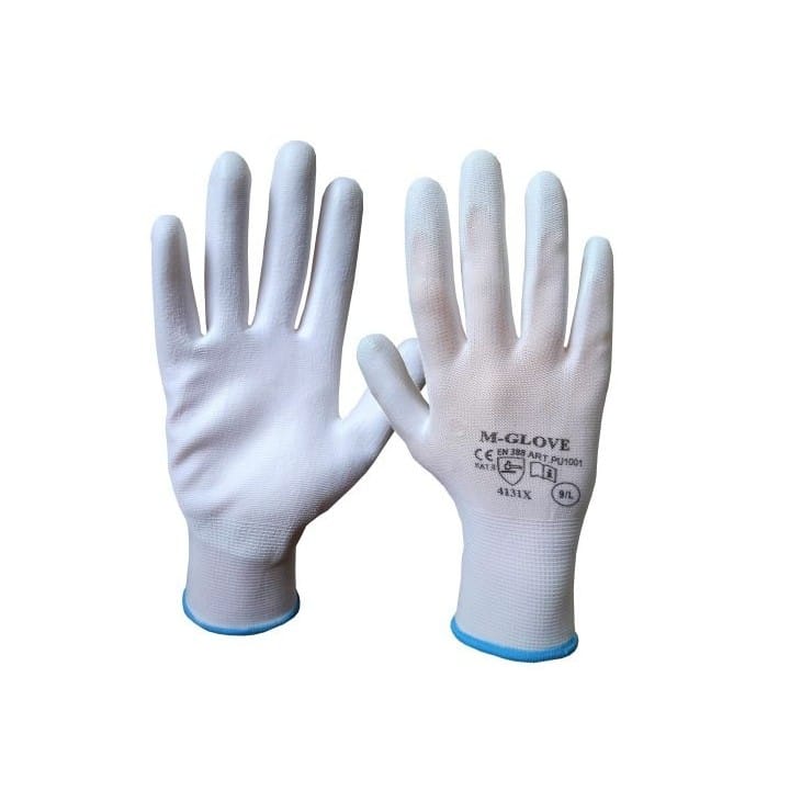 Rękawice ochronne M-GLOVE 4131 PU1001 białe