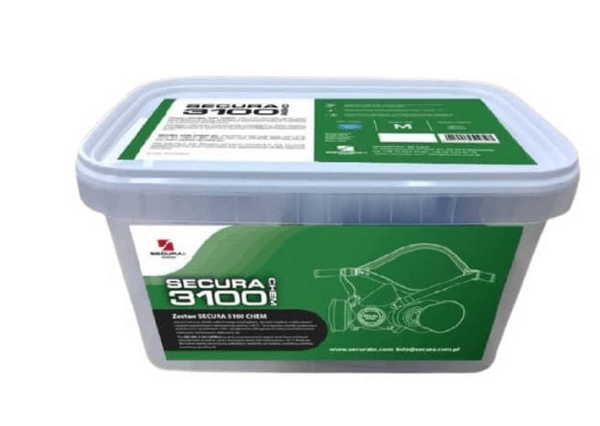 Półmaska SECURA 3100 CHEM + pochłaniacze 3031 A2 + filtry 3000.03 P3 R /zestaw