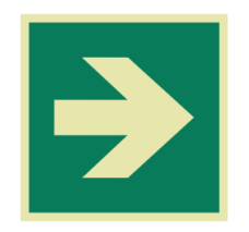 ZNAK KIERUNEK DO WYJŚCIA EWAK. W DÓŁ W LEWO PŁYTA 18311 AE093CEPS