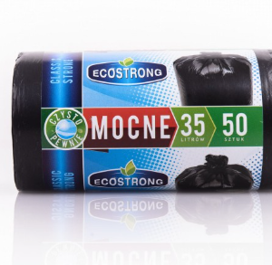WORKI 35L / 50szt ECOSTRONG MOCNE CZARNE LDPE