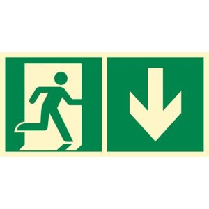 ZNAK KIERUNEK DO WYJŚCIA EWAK. W DÓŁ PRAWOSTRONNY FOLIA 18310 AE099