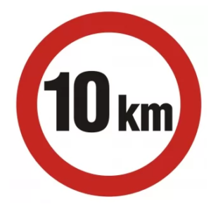 ZNAK OGRANICZENIE 10KM PŁYTA