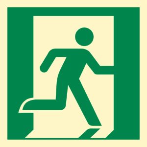 ZNAK WYJŚCIE EWAKUACYJNE PRAWOSTRONNE FOLIA 17508 AE002