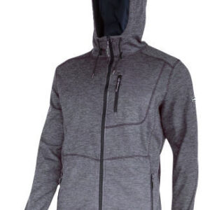 BLUZA Z KAPTUREM I SUWAKIEM SZARA L40135
