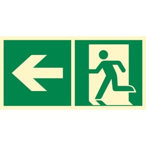 ZNAK KIERUNEK DO WYJŚCIA EWAKUACYJNEGO W LEWO 150X300 PŁYTA AE092CEPS