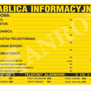 ZNAK TABLICA BEZPIECZEŃSTWA PLAN BHP ZZ-B31 700X500 PŁYTA