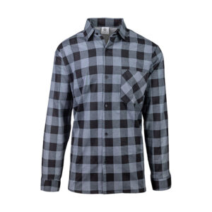 KOSZULA FLANELOWA RUDEK 100% BAWEŁNA SZYTA SZARA