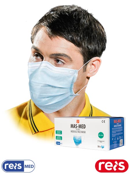 MASECZKA MEDYCZNA CHIRURGICZNA MAS-MED REIS NIEBIESKA 3W 50 szt. 1 MASECZKA MEDYCZNA CHIRURGICZNA MAS-MED REIS NIEBIESKA 3W 50 szt.