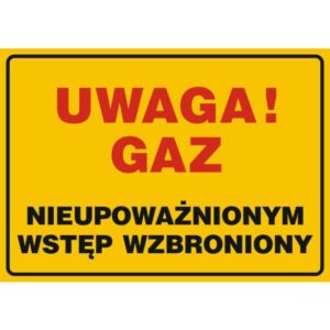 ZNAK UWAGA GAZ PŁYTA