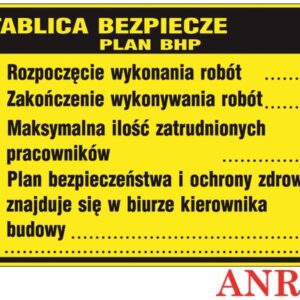 ZNAK TABLICA BEZPIECZEŃSTWA PLAN BHP ZZ-B31 700X900 PŁYTA
