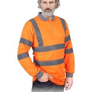 KOSZULKA POLO-FLUO OSTRZEGAWCZA