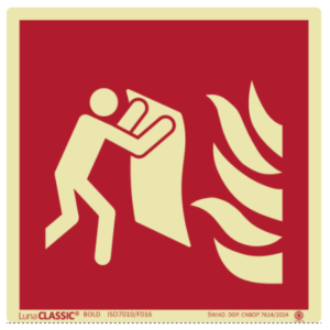 ZNAK KOC GAŚNICZY 150X150 FOLIA