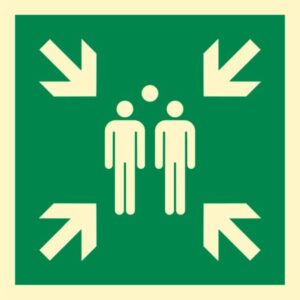 ZNAK MIEJSCE ZBIÓRKI DO EWAKUACJI 150X150 PŁYTA