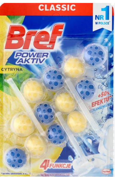 KOSTKA WC BREF POWER ACTIV 3X50G LEMON 1 KOSTKA WC BREF POWER ACTIV 3X50G LEMON