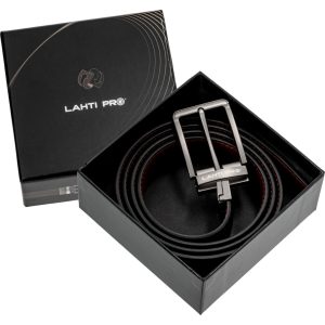 PASEK DO SPODNI SKÓRZANY L9021500 CZARNO-BRĄZOWY 100CM