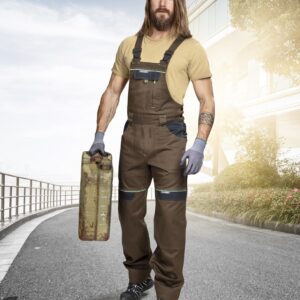 SPODNIE OGRODNICZKI COOL TREND H8961/46 BRĄZOWE "46"